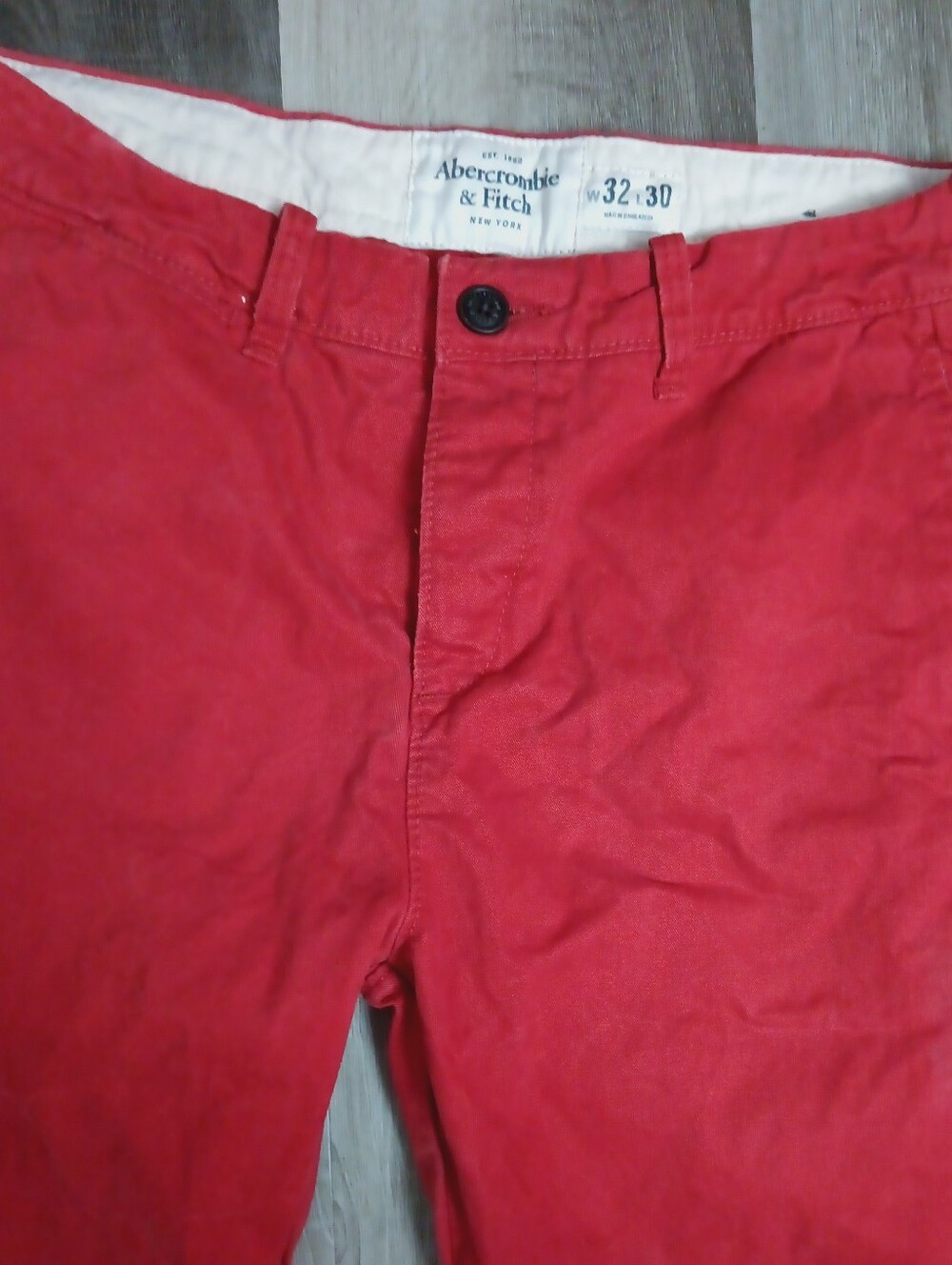 Abercrombie & Fitch Men's Bright Faded Rare Red Chino Pants Vintage Y2K Sz 32/29
